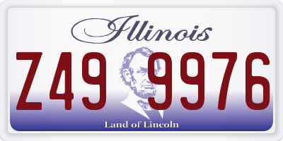 IL license plate Z499976