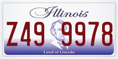 IL license plate Z499978