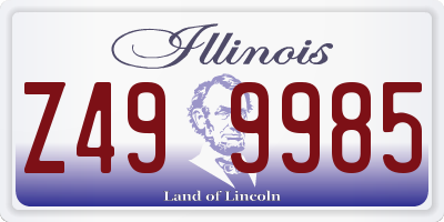 IL license plate Z499985