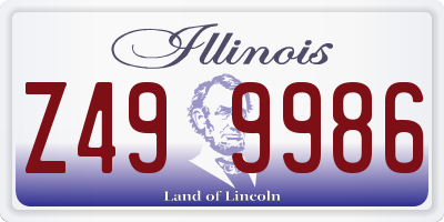 IL license plate Z499986