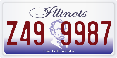 IL license plate Z499987