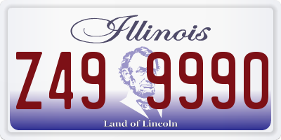 IL license plate Z499990
