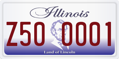 IL license plate Z500001