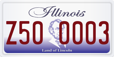 IL license plate Z500003