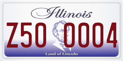 IL license plate Z500004