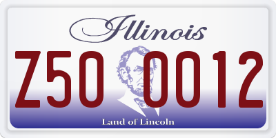 IL license plate Z500012