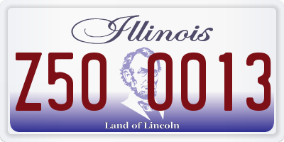 IL license plate Z500013