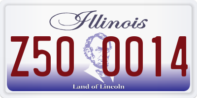 IL license plate Z500014
