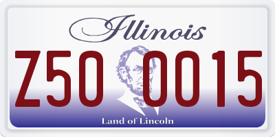 IL license plate Z500015