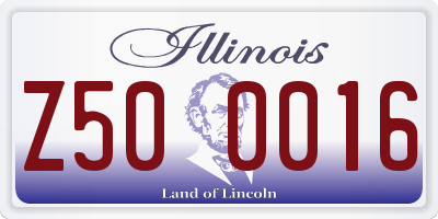 IL license plate Z500016