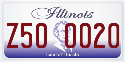 IL license plate Z500020