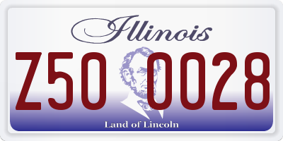 IL license plate Z500028