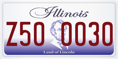IL license plate Z500030