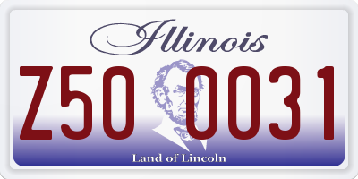 IL license plate Z500031