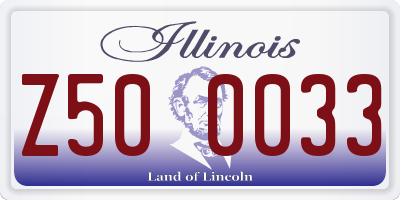 IL license plate Z500033