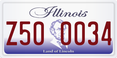 IL license plate Z500034