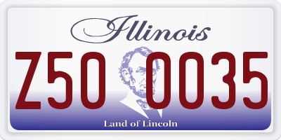 IL license plate Z500035