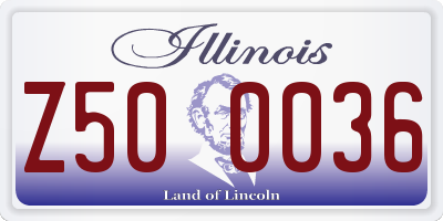 IL license plate Z500036
