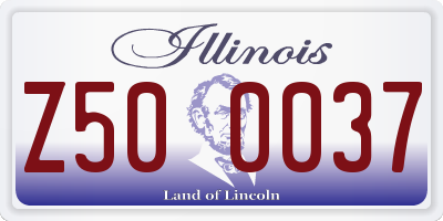 IL license plate Z500037