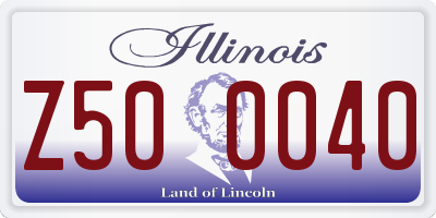 IL license plate Z500040