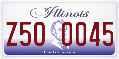 IL license plate Z500045