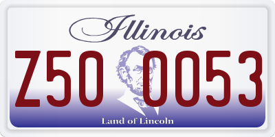 IL license plate Z500053