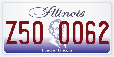 IL license plate Z500062