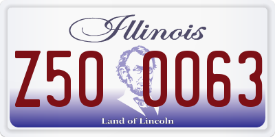 IL license plate Z500063