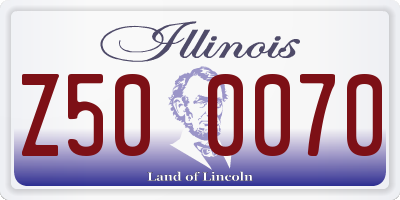 IL license plate Z500070