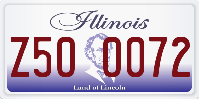 IL license plate Z500072