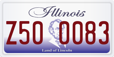 IL license plate Z500083
