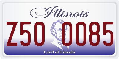 IL license plate Z500085
