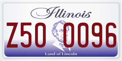 IL license plate Z500096