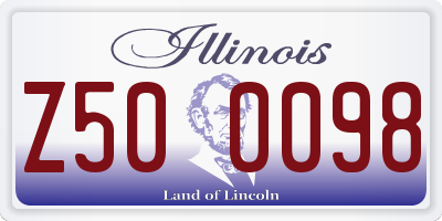 IL license plate Z500098