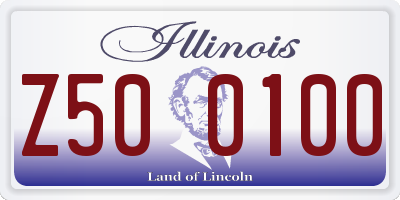IL license plate Z500100