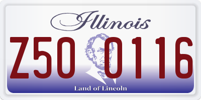 IL license plate Z500116