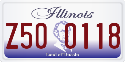 IL license plate Z500118