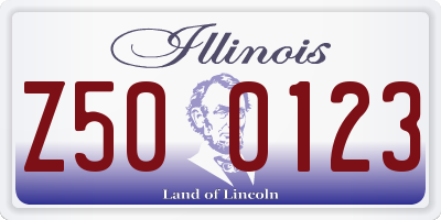 IL license plate Z500123