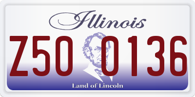 IL license plate Z500136
