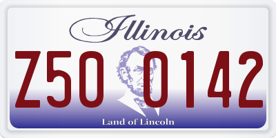 IL license plate Z500142