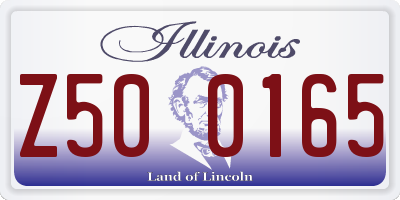 IL license plate Z500165
