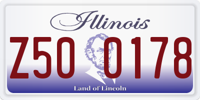 IL license plate Z500178