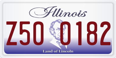 IL license plate Z500182