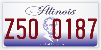 IL license plate Z500187
