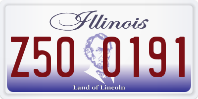 IL license plate Z500191