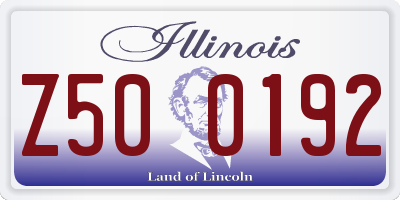 IL license plate Z500192