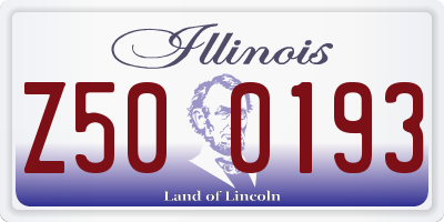 IL license plate Z500193