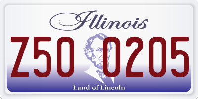IL license plate Z500205