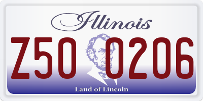 IL license plate Z500206
