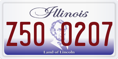 IL license plate Z500207